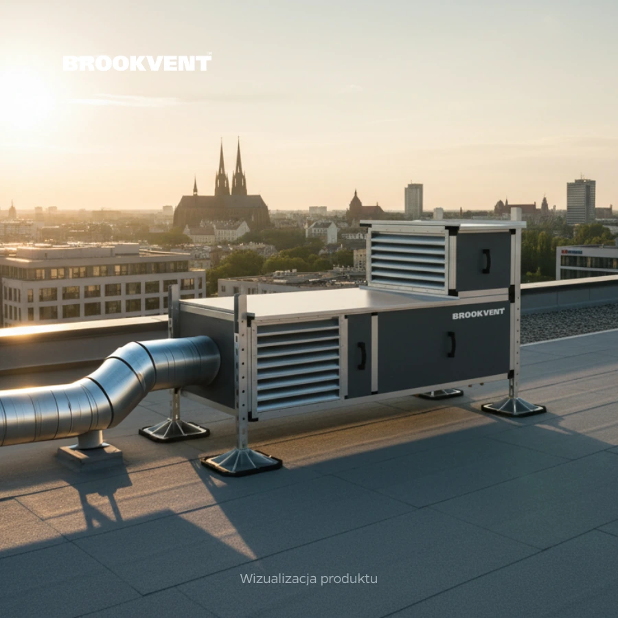 zdjęcie przedstawia bhr brookvent umieszczony na dachu budynku mieszkalnego